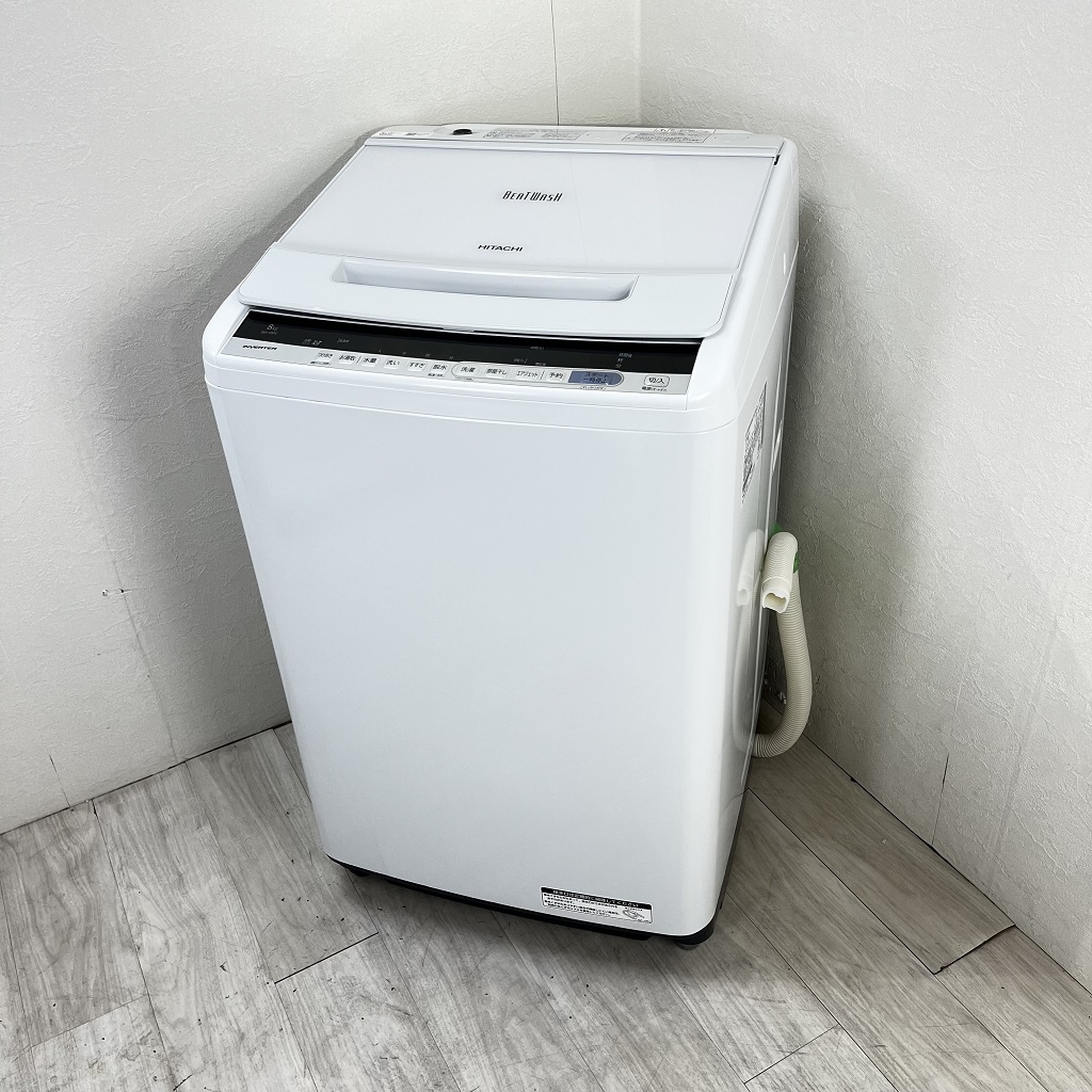 8.0kg 全自動洗濯機 ビートウォッシュ 日立 BW-V80C ホワイト まとめ