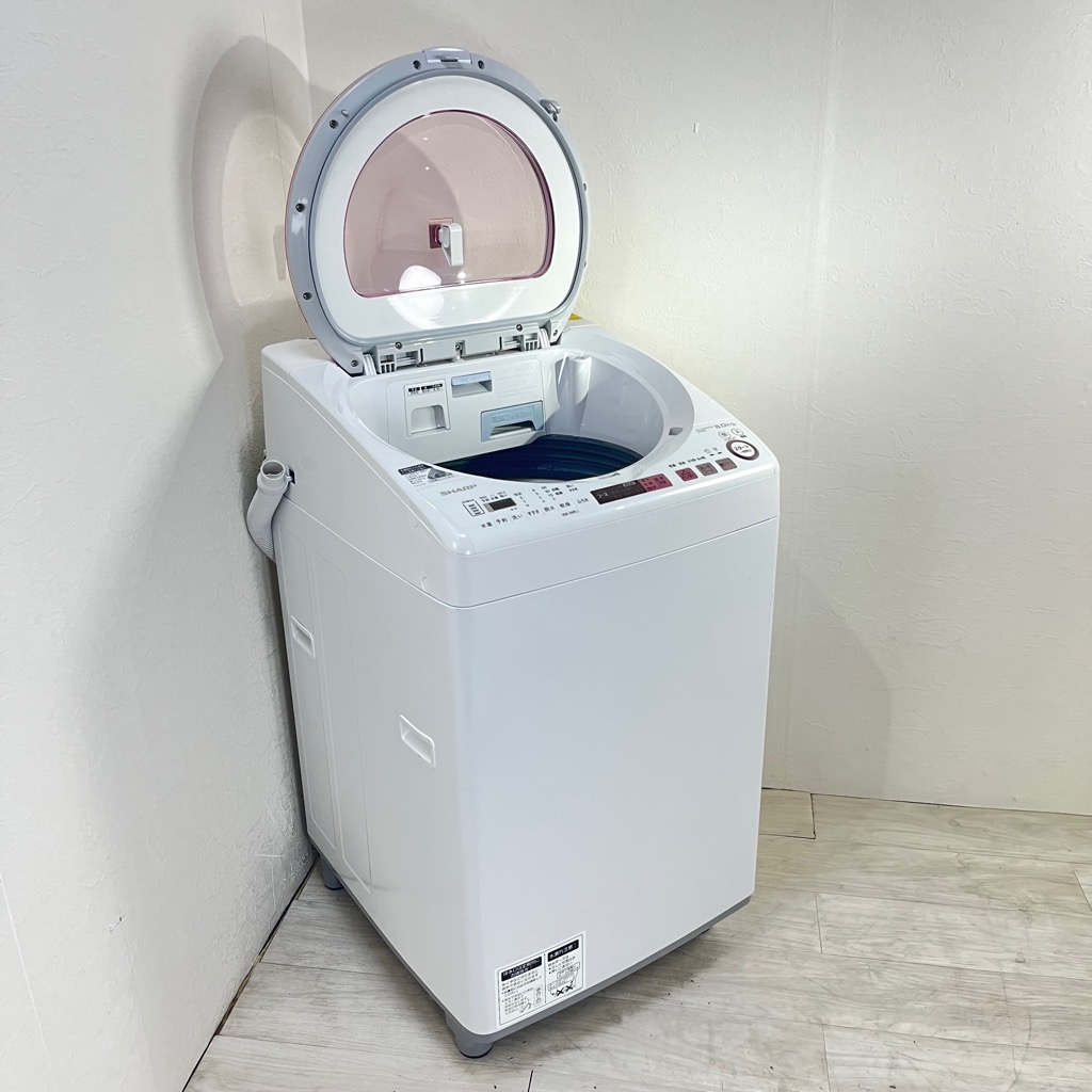 洗濯8.0kg 乾燥4.5kg 縦型洗濯乾燥機 シャープ ES-TX8A-P 2017年製造