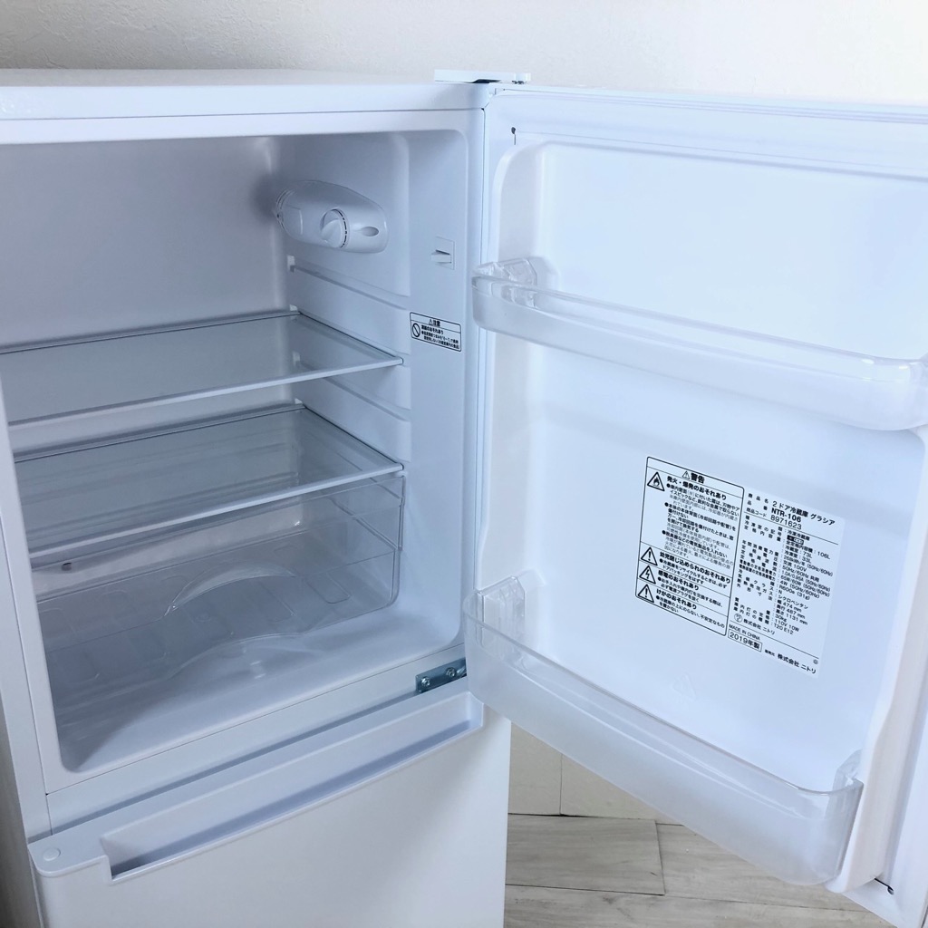 2ドア冷蔵庫 小さい ニトリ 2018年〜2020年製 106L ホワイト 単身用