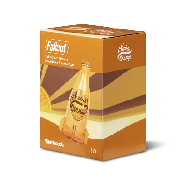 Fallout - ”ヌカ・コーラ オレンジ” グラスボトル＆キャップ 1個