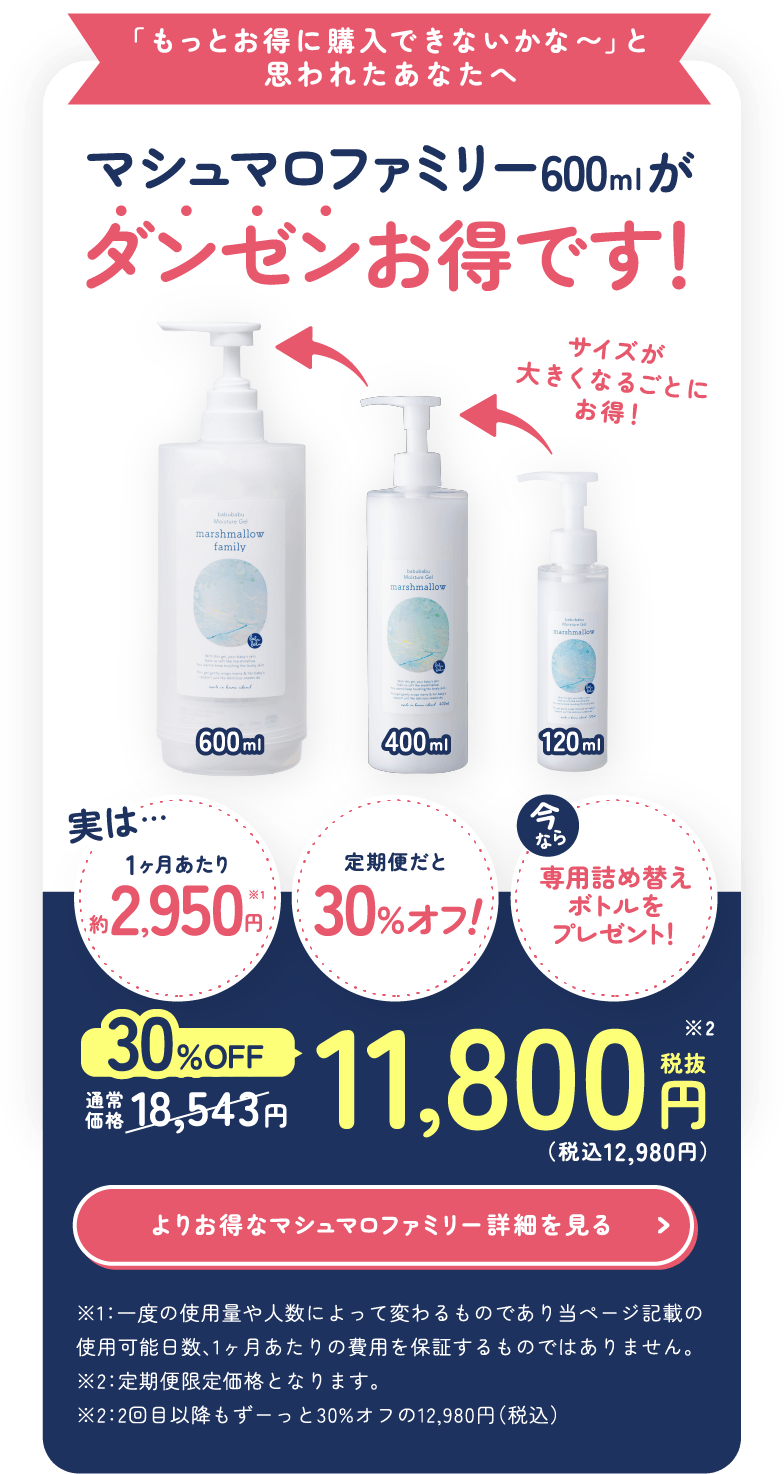 モイスチャージェル マシュマロファミリー marshmallow family