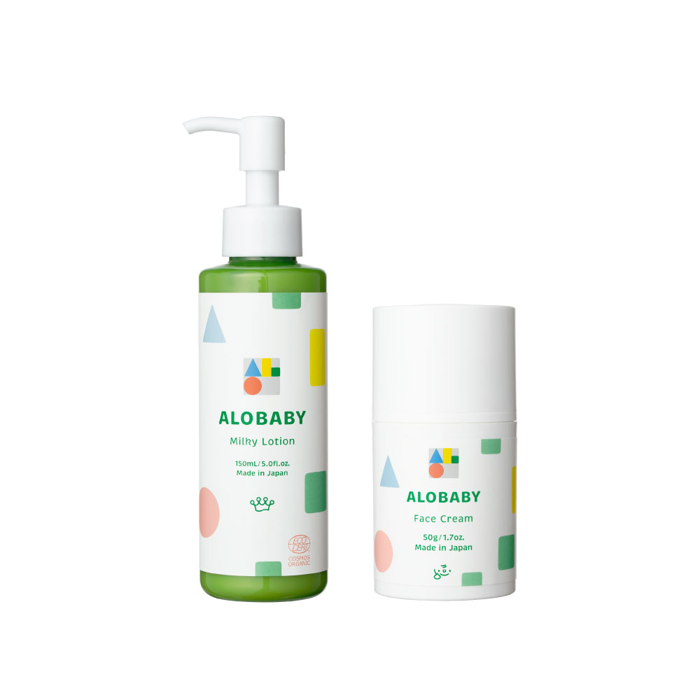 アロベビー オーガニックもちもち肌ケアセット（ミルクローション＋