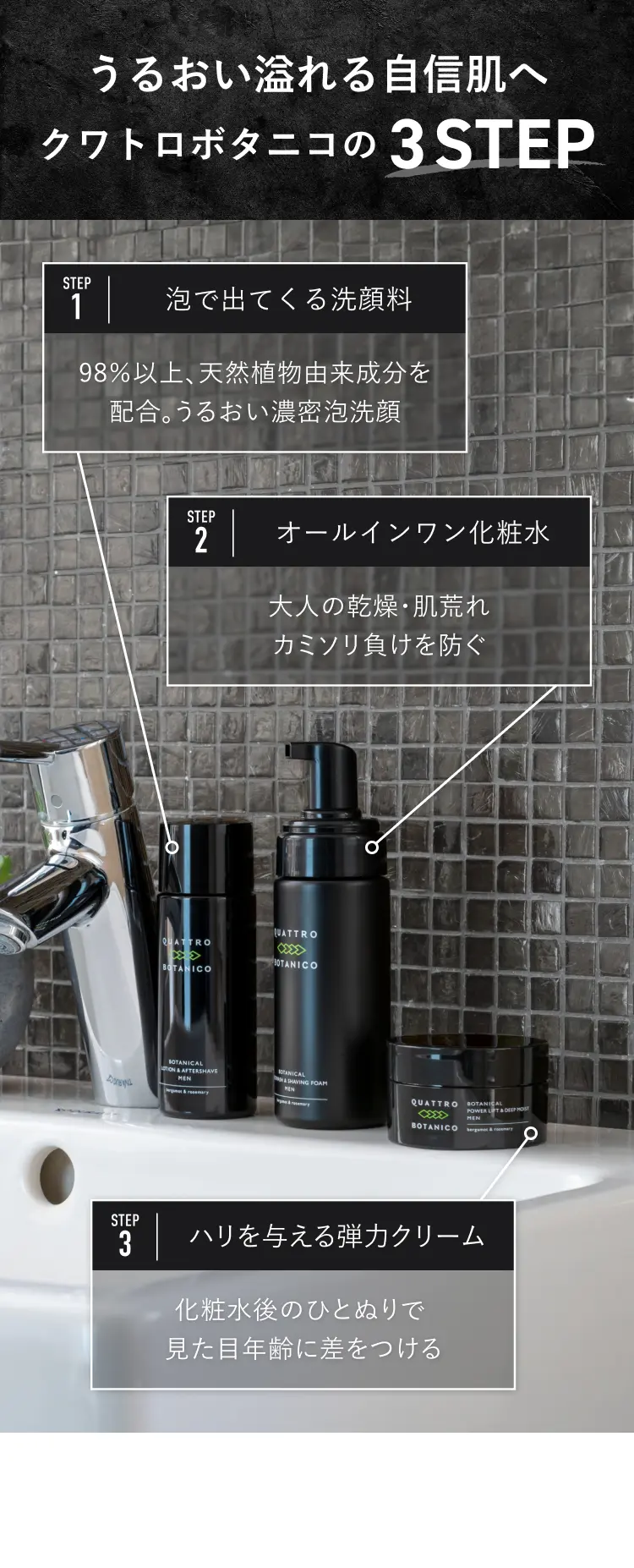 ボタニカル 3ステップ エイジングケア ギフトセット【泡洗顔・化粧水