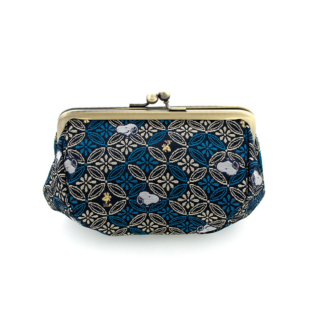 SNOOPY 茶屋 オンラインストア-SNC 西陣織 俵型がま口ポーチ-