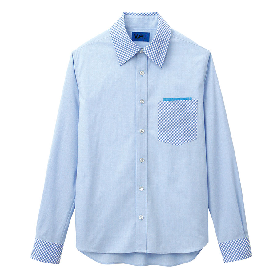 ユニセックス 長袖シャツ 63392 サックス| 作業服・作業着