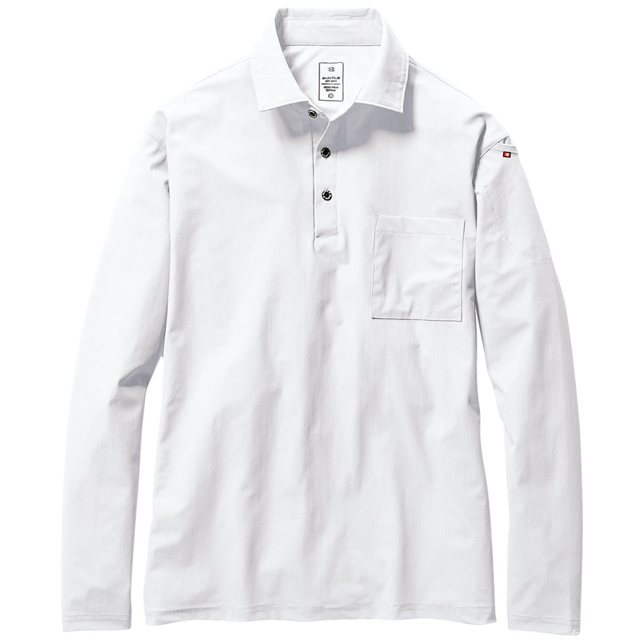 長袖シャツ ユニセックス 235－29 ホワイト （S～XXL