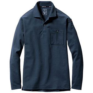 長袖ポロシャツ ユニセックス 665－003 ネイビー （SS～3L