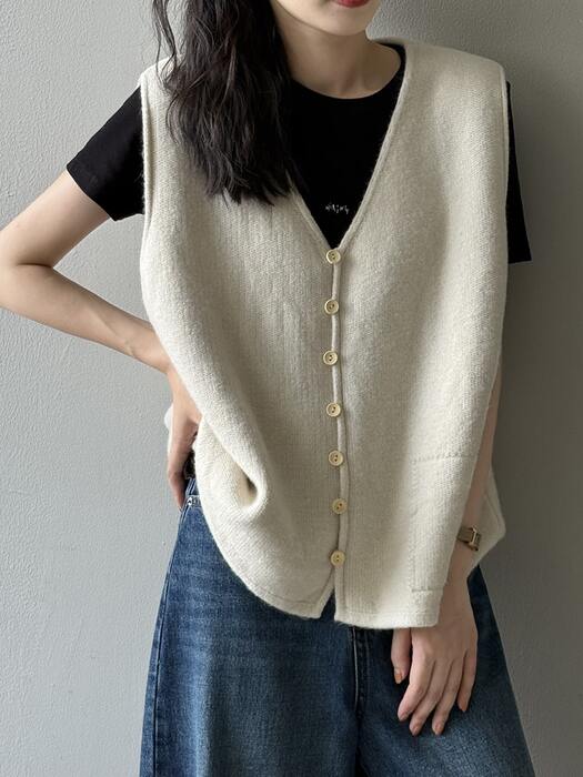 骨格ナチュラルVネックニットベスト トップス|骨格ナチュラル専門通販