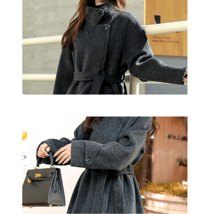 骨格ウェーブミドル丈デザインコート（アウター）｜骨格ウェーブ専門