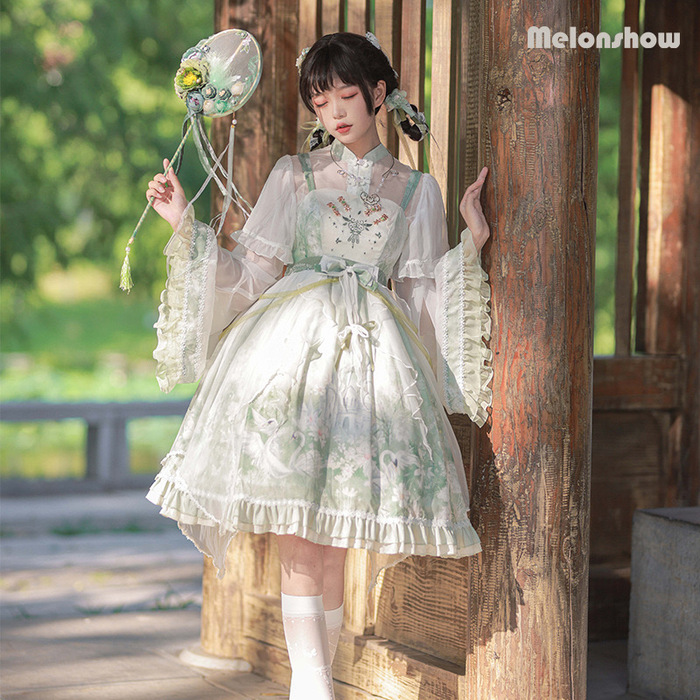 ロリータファッション 【中華ロリータ】パステルグリーンロリータ