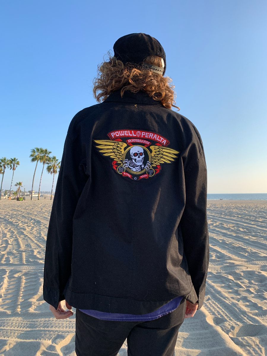 Powell Peralta Skateboards Embroidered Bones Brigade Collared Zip