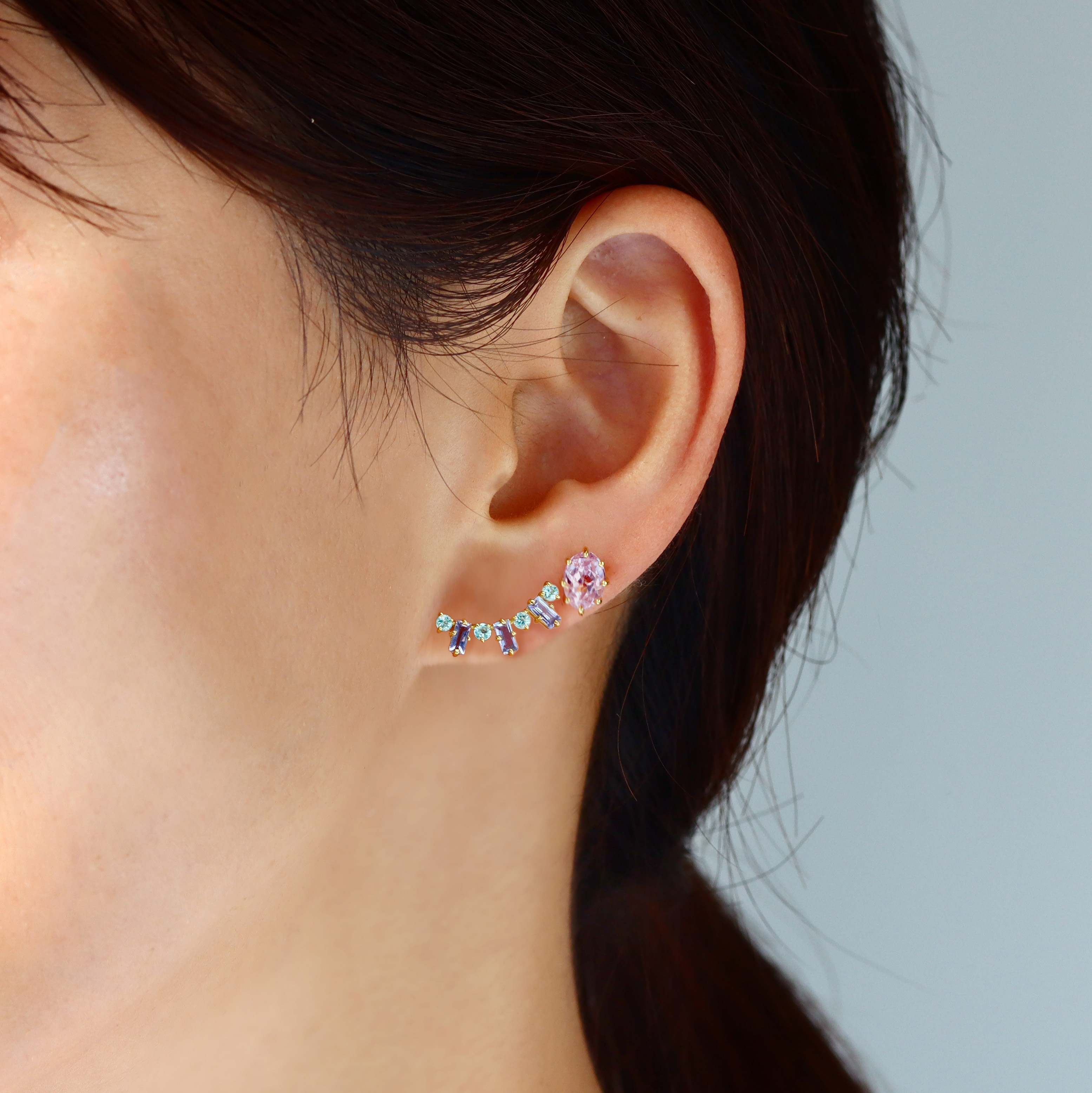 ビズー公式】クンツァイト K18/K10/PTピアス(片耳)・セパージュ | 希少