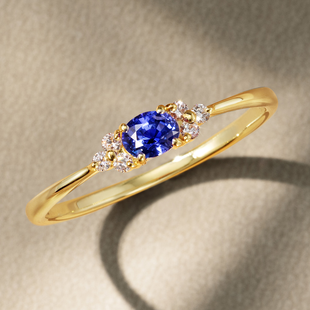 ビズー公式】ブルーサファイア ダイヤモンド K18(18金) リング