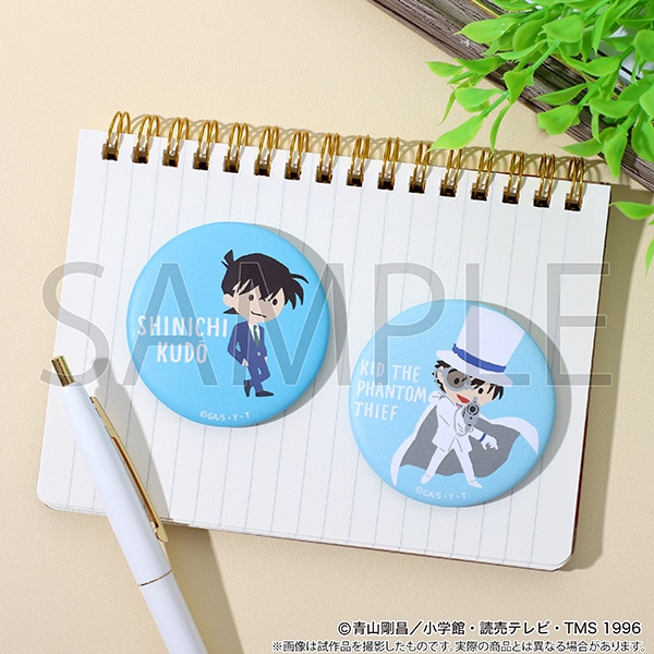 名探偵コナン 缶バッジ2個セット ゆるパレット 工藤新一＆怪盗キッド
