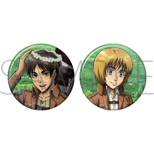 進撃の巨人 缶バッジセット ミカサ＆リヴァイ: キャラグッズ