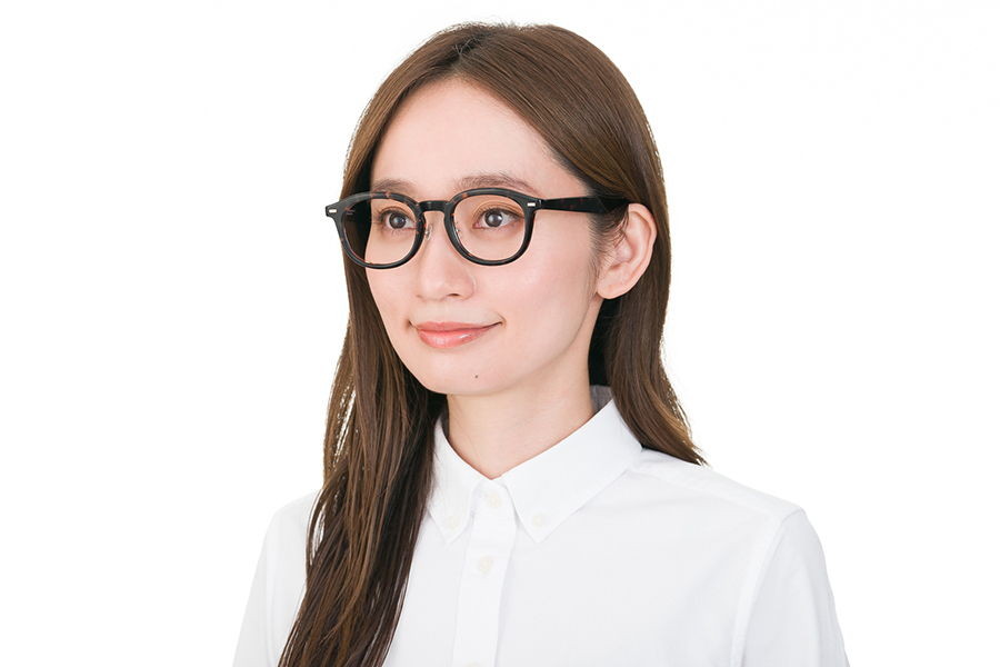 丸みのある太めのプラスチックフレーム/黒縁メガネ/CLASSIC（ZA221005