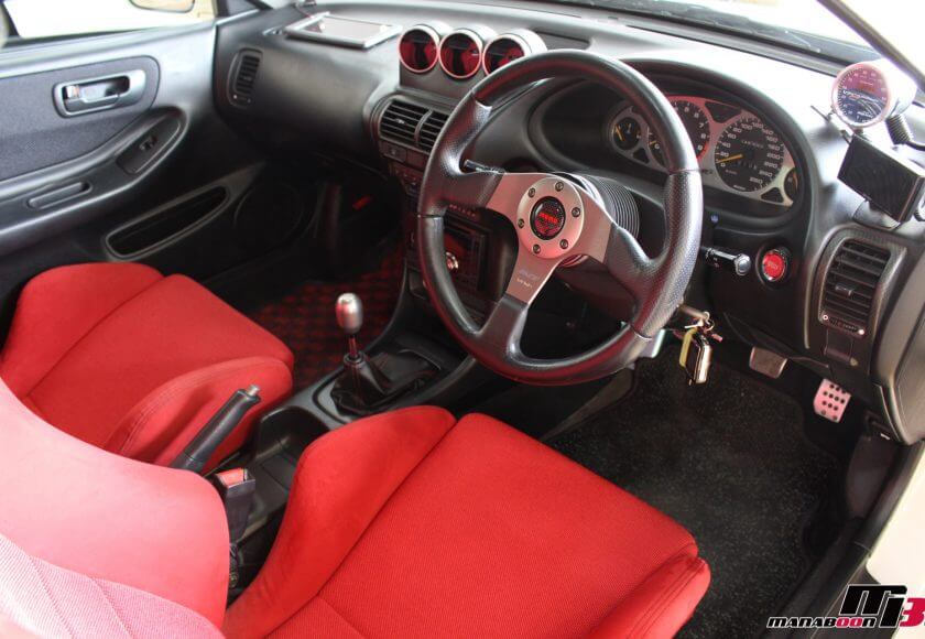 インテグラ DC2 TypeR カーボン調 ステアリングコラム 上下セット