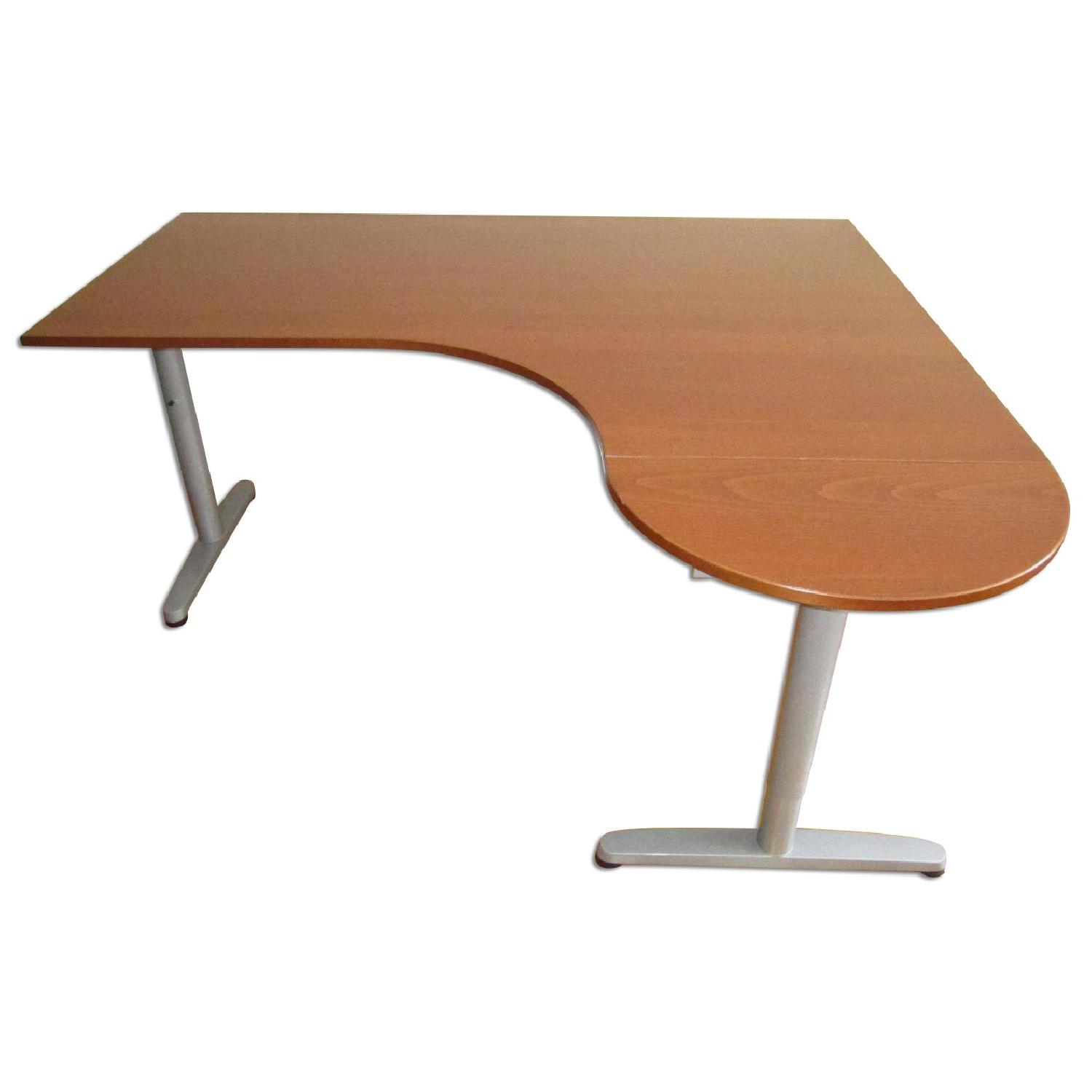 Ikea Right Corner Galant Office Desk w/ Extension - AptDeco