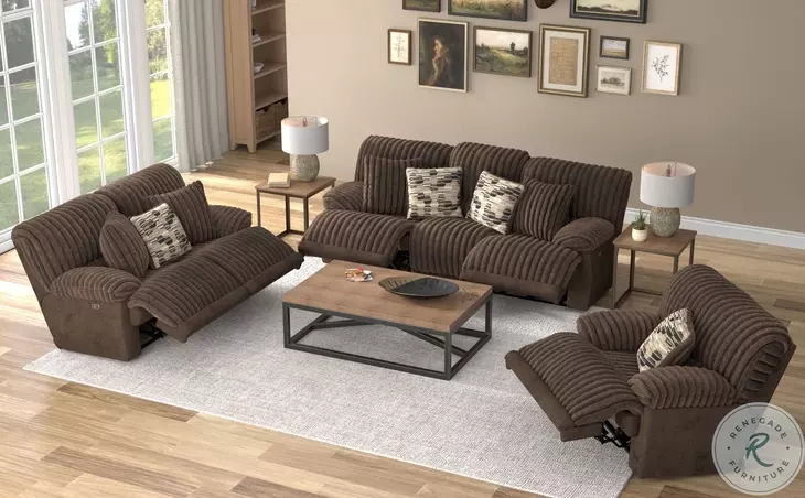 Hollifield Chocolate Power Reclining Loveseat From Catnapper