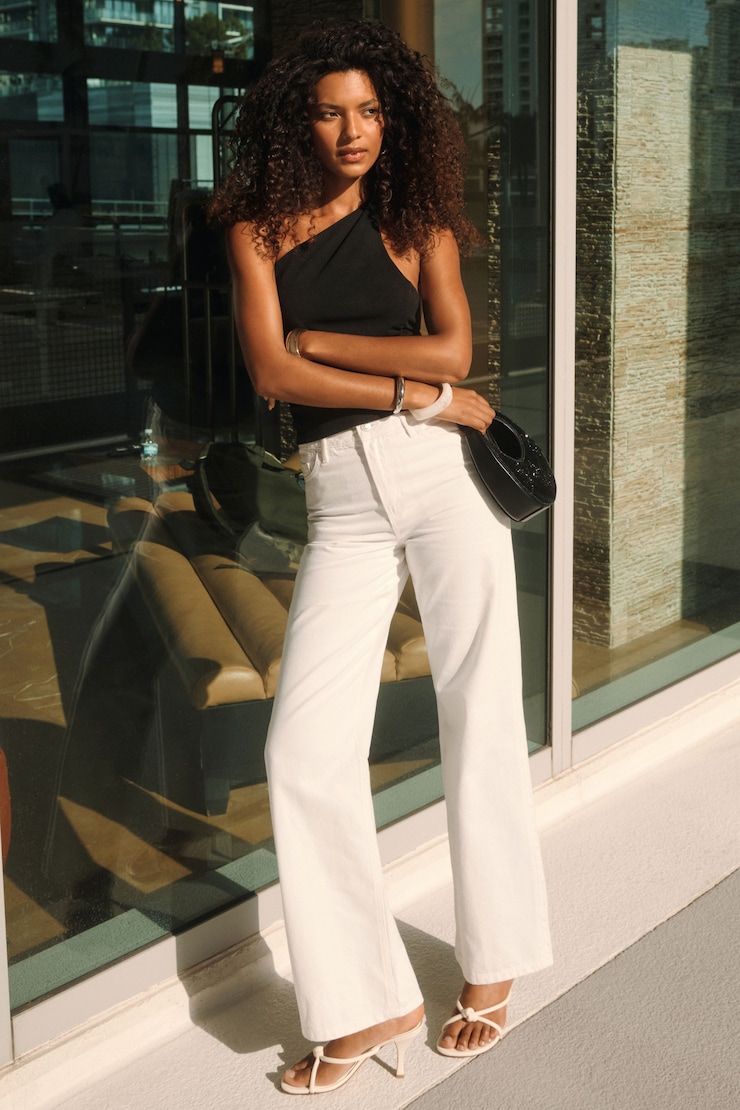 Heidi Wide Leg Jeans White | Dynamite
