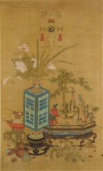 五代清風与平 紙本 墨彩 【帰去来図】落款 印あり 共箱/二