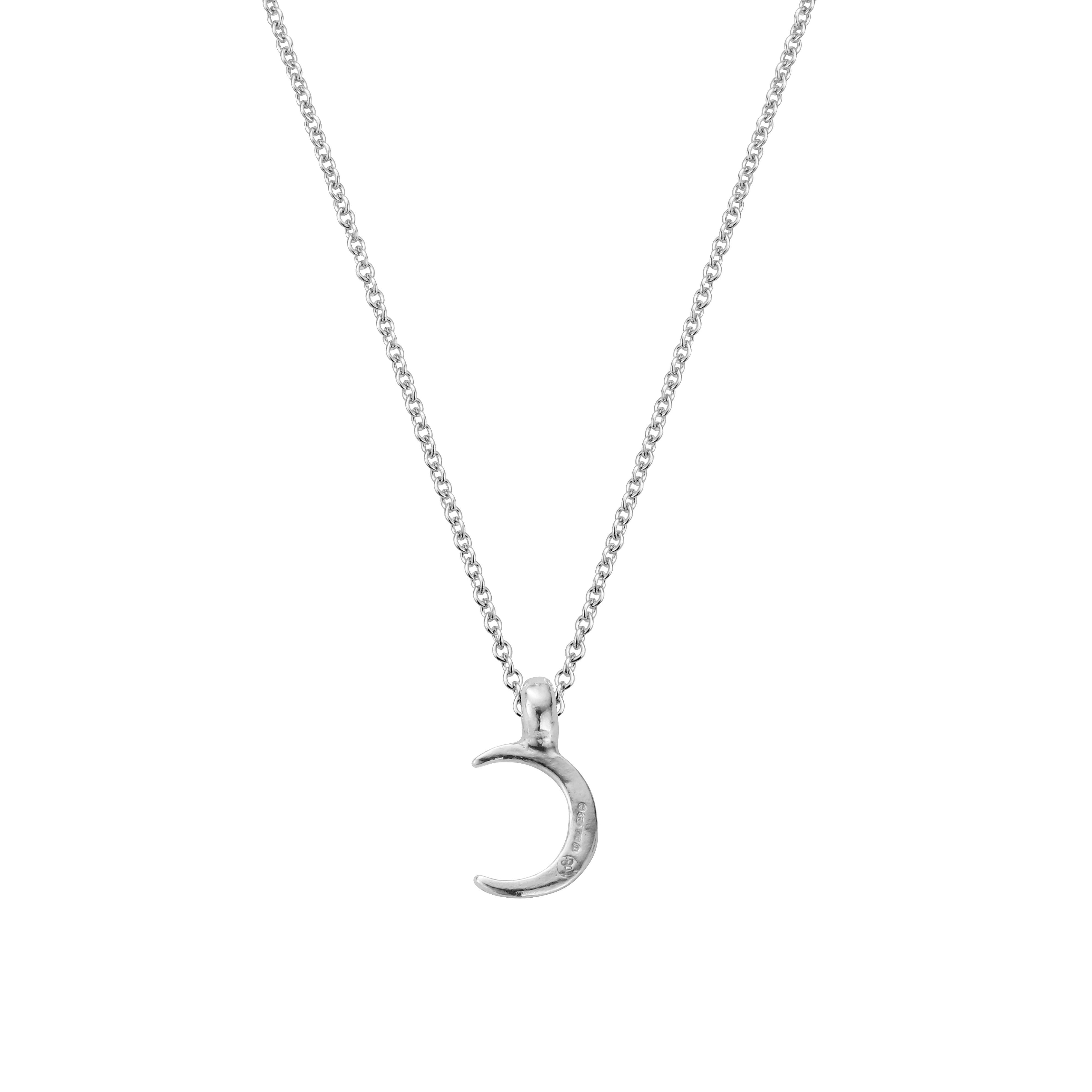 Mini Crescent Moon Silver Necklace – Daniella Draper
