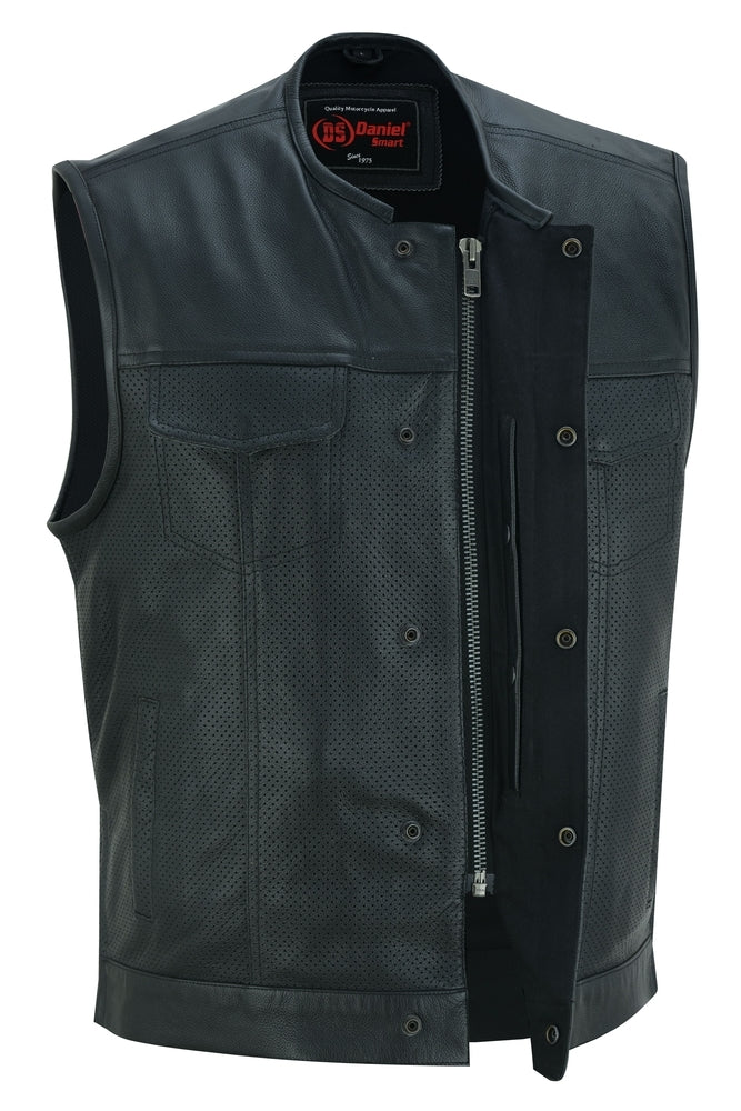 Blackbird™ Perforated Men's Motorcycle Leather Vest