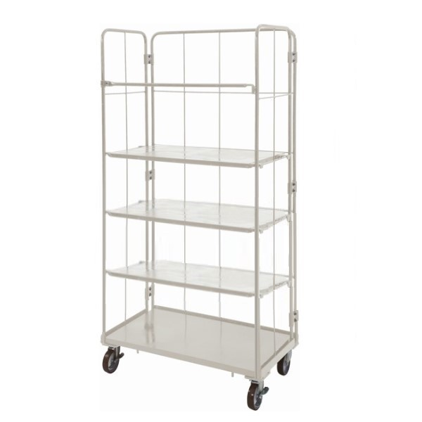 数量限定品】超軽量 ロールボックス E台車本体+鉄板中間棚3枚セット