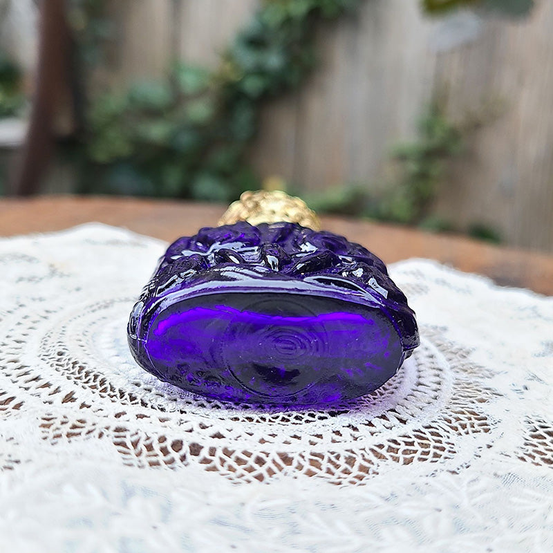 コバルトブルー 香水瓶 アイリス アールデコ チェコ製 | アンティーク