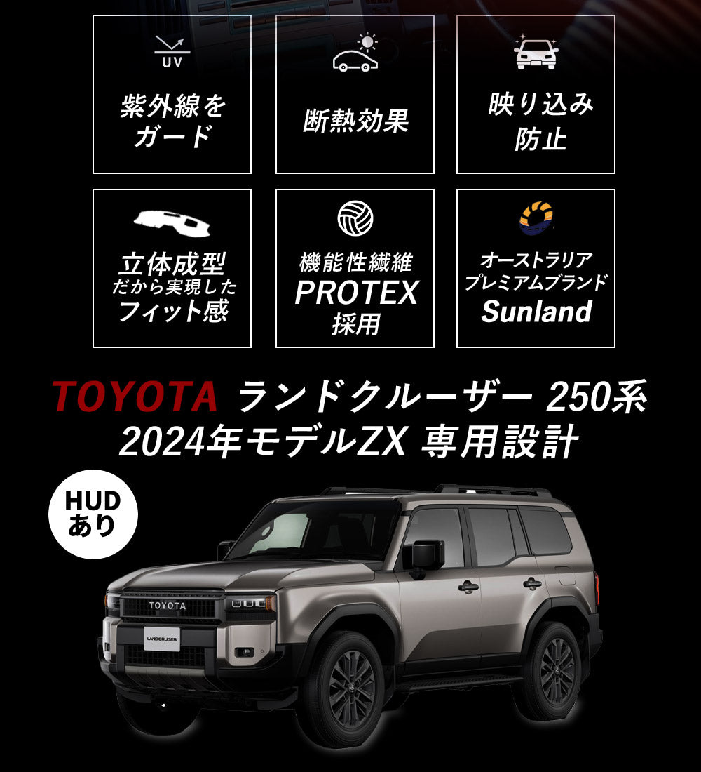 TOYOTA Land Cruiser 250系 ZX 2024年モデル HUDあり 専用 Sunland