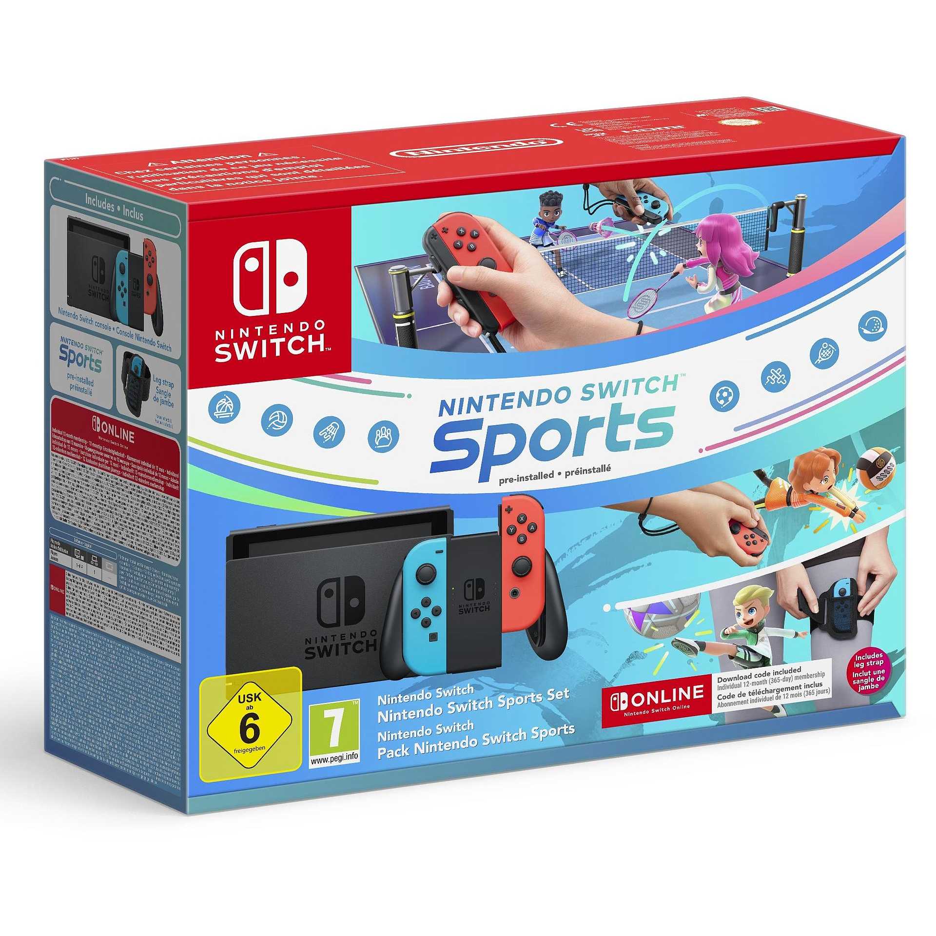Nintendo 10014486 Console Switch+ Switch Sports+NSO 12m Pegi 7