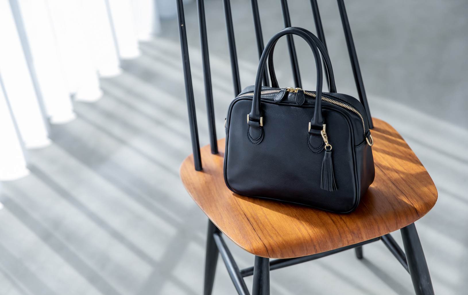 レザーミニボストンバッグ/オリーブ | Factelier (ファクトリエ)