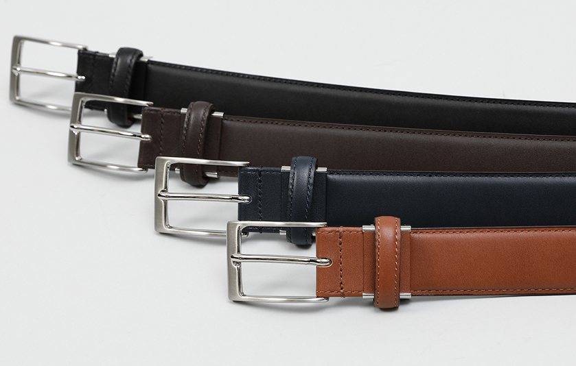 スムース レザーカーブベルト/ブラウン | Factelier (ファクトリエ)