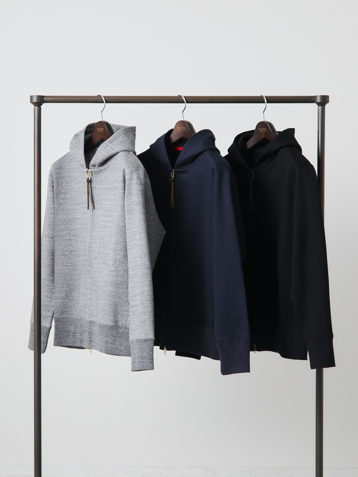 超高密度ジップアップパーカー/スマートスタイル/ブラック | Factelier