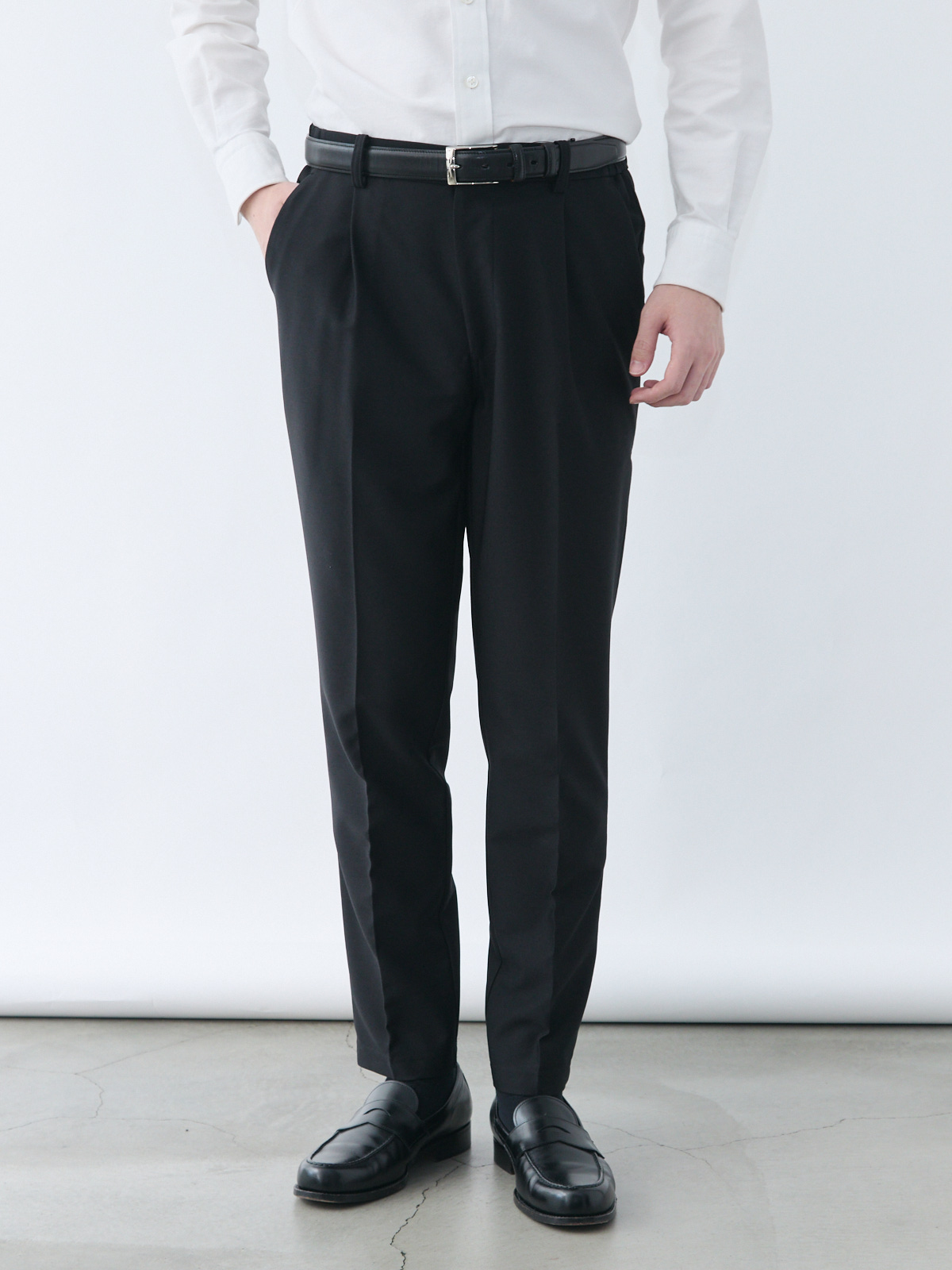 デイリーウォッシャブルパンツ/レギュラーフィット/ブラック