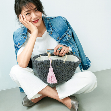 優待価格[Fatima Morocco]タッセル付きニットかごバッグ | KOBUNSHA