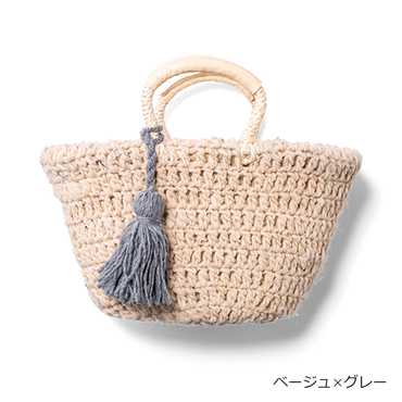 優待価格[Fatima Morocco]タッセル付きニットかごバッグ | KOBUNSHA