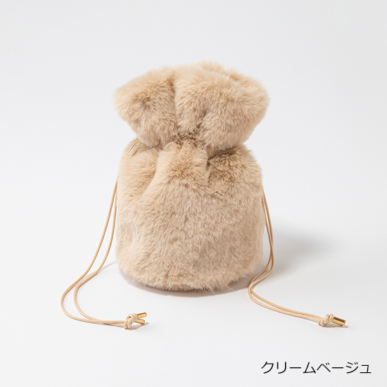 the barnnet ファードローストリングバックパック アイボリー org.jpg