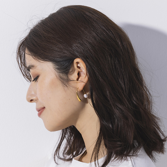 Nei/nor]【サージカルステンレス】パールキャッチピアス | KOBUNSHA