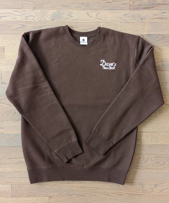 Dave's New York Vintage Logo Embroidered Crew Neck Sweatshirt - Dark B
