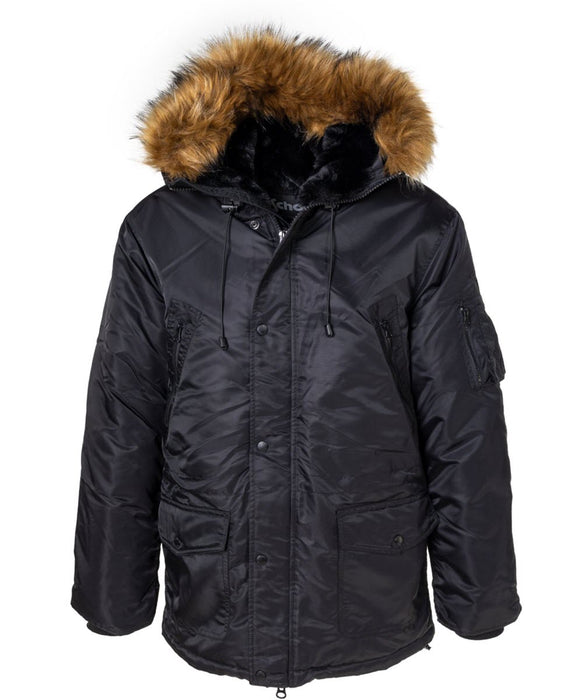 Schott NYC Men's Nylon Flight Satin N-3B Jacket - Black — Dave's