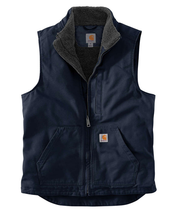 Carhartt Washed Duck Sherpa-Lined Mock Neck Vest - Navy — Dave's