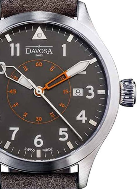 Davosa Swiss Neoteric Pilot 16156596 Men WristWatch Brown Leather
