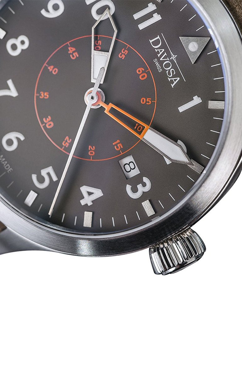 Davosa Swiss Neoteric Pilot 16156596 Men WristWatch Brown Leather