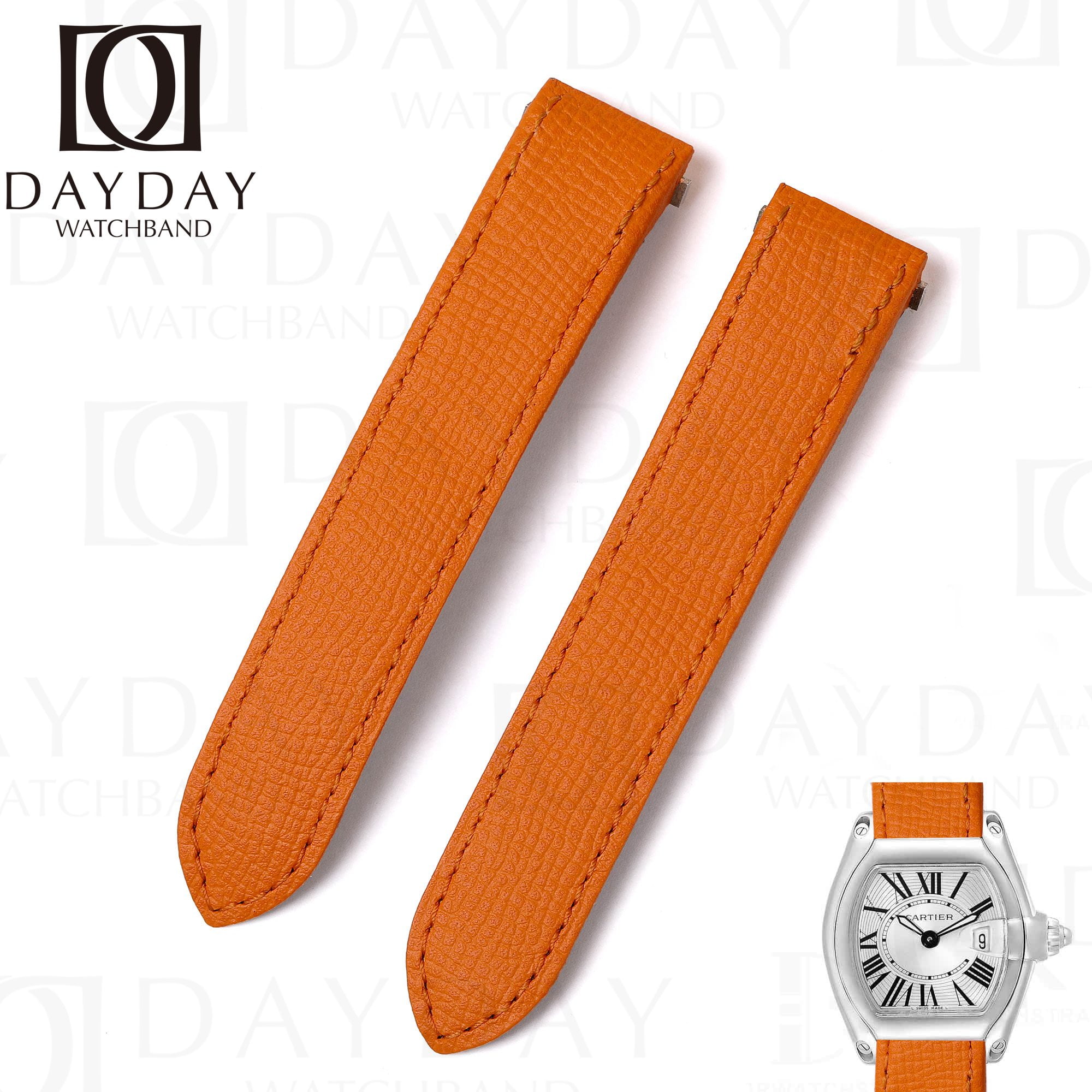 Custom Bespoke Epsom Leather Watch Belt For Cartier Roadster