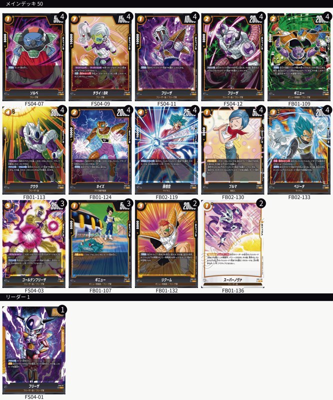 黄色フリーザ 大会優勝デッキ フュージョンワールド おまけ付き 黄色