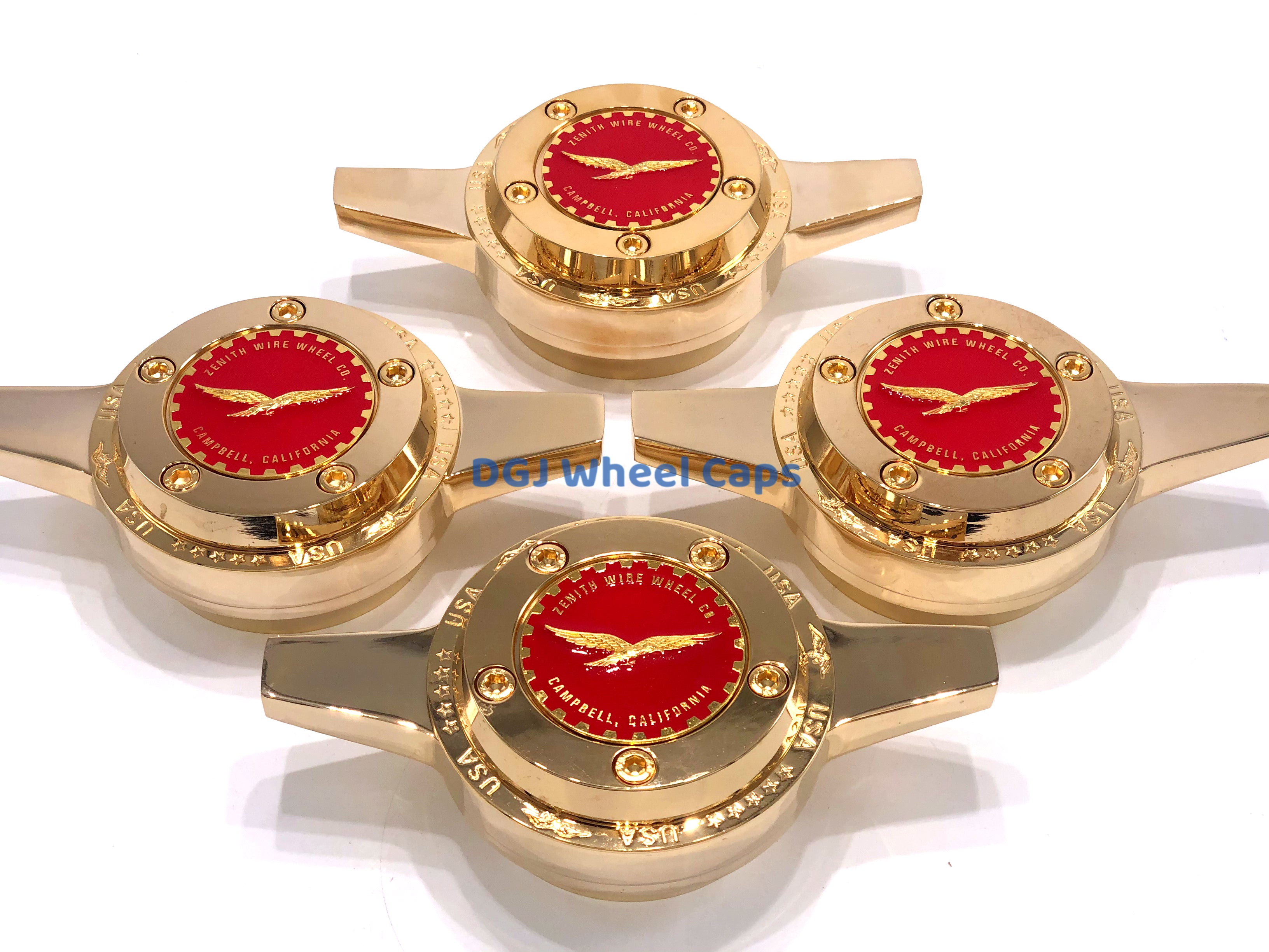 Zenith Locking Style Gold Cut Knock-Offs Spinners – DGJ Wheel Caps