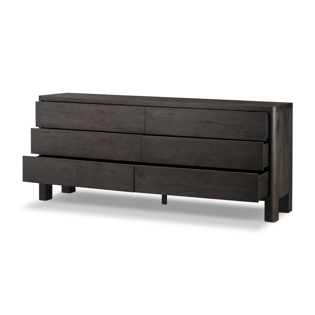 Noeline 6-Drawer Dresser Smoked Black Oak Veneer Four Hands