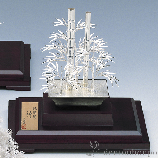送料無料】 銀製 盆栽 竹 8号・150g / 光則（銀工芸） 高級