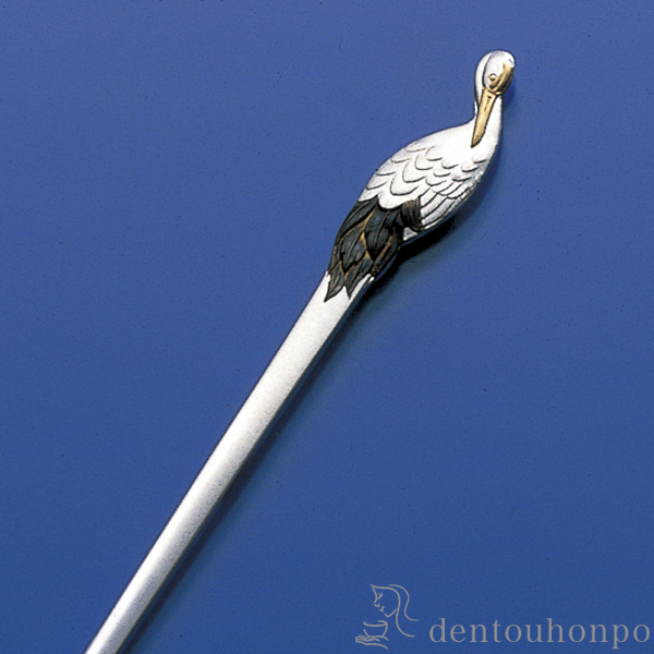 送料無料】 銀製 楊枝 鶴 / おしゃれ 茶道具 菓子切り 高級 和菓子